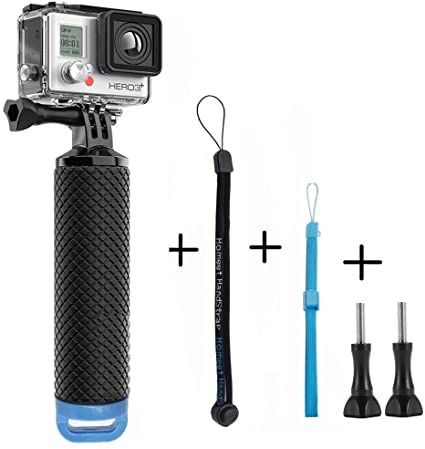 Homeet Empuñadura Flotante Boya Mango Impermeable Monopod Grip de Mano Flotador Palo Selfie Flotando para GoPro Hero 7/6/5/4/3+/3 Session SJCAM /Garmin Virb XE/Xiaomi Yi/DBPOWER y etc【Azul】